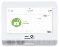 Deep Green smart home control device display showing app interface with green circular icon and menu options